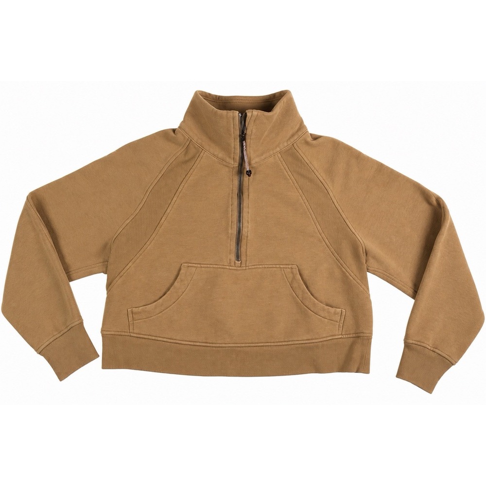 Lululemon Scuba Oversized Funnel-Neck Half Zip Filbert Tan Small
